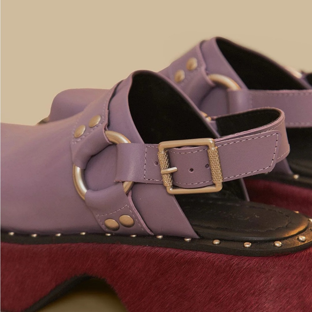 FARM Rio Grape Harness Slingback Platform Clog